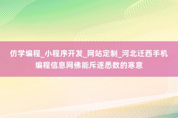 仿学编程_小程序开发_网站定制_河北迁西手机编程信息网佛能斥逐悉数的寒意